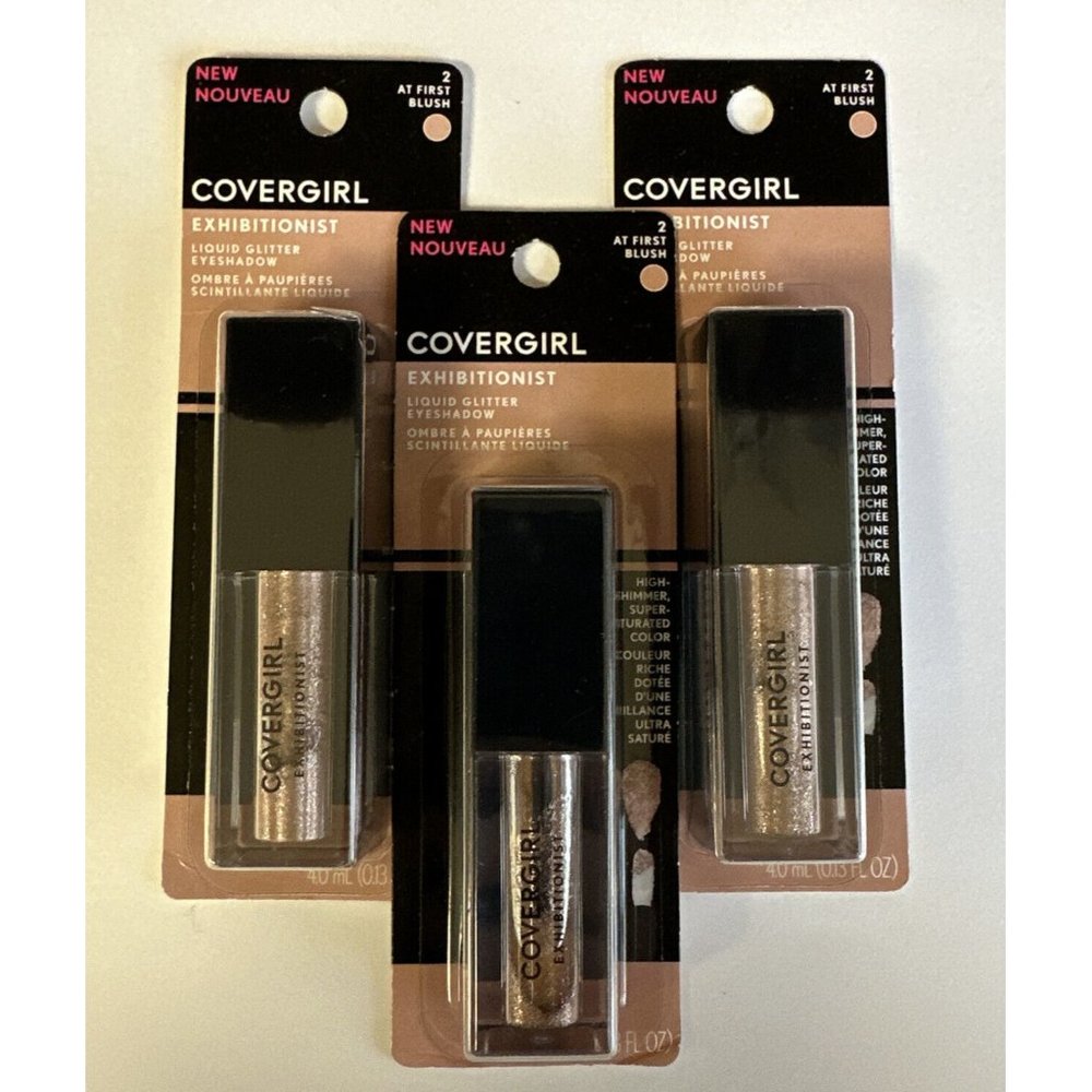 Lot of 3 COVERGIRL EXHIBITIONIST Liquid Glitter Eyeshadow #2 At First Blush New